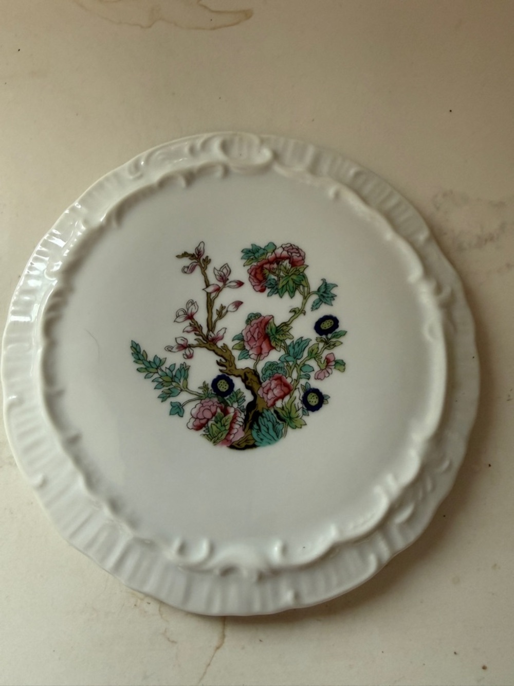 House of Prill Vintage Porcelain Floral Bread & Butter Plate trivet 6.25”